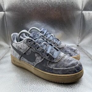 Size 7Y Nike Air Force One 1 Dark Sky‎ Blue Velvet Kids Low Sneakers 849345-401